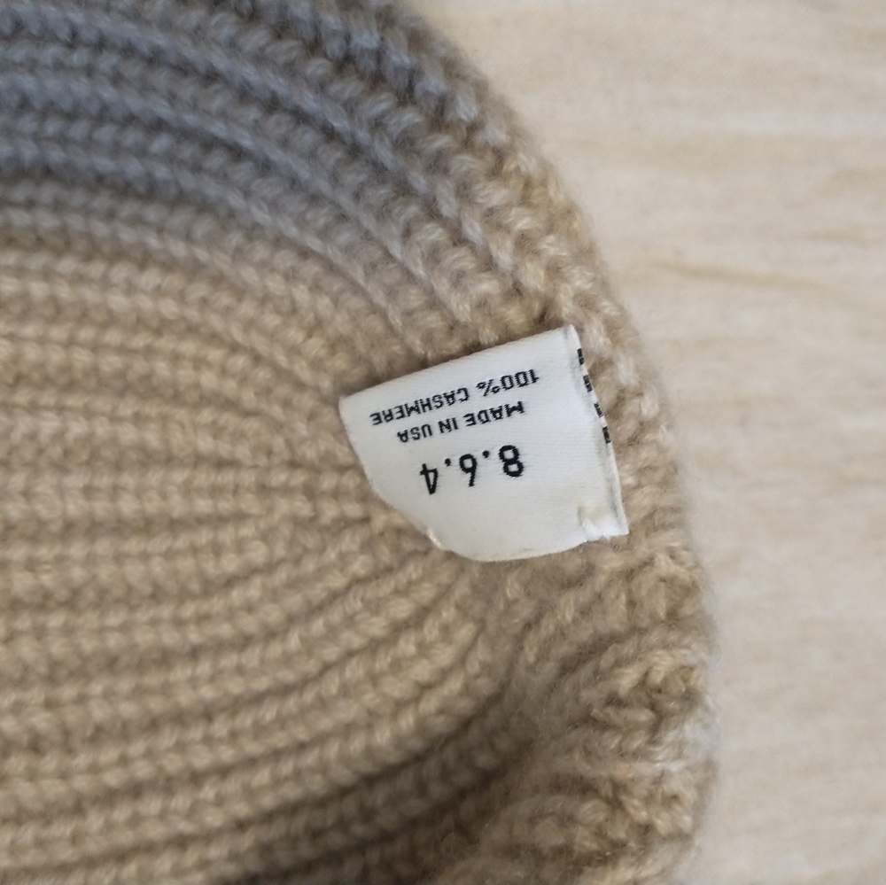 100% cashmere ribbed 864 beanie